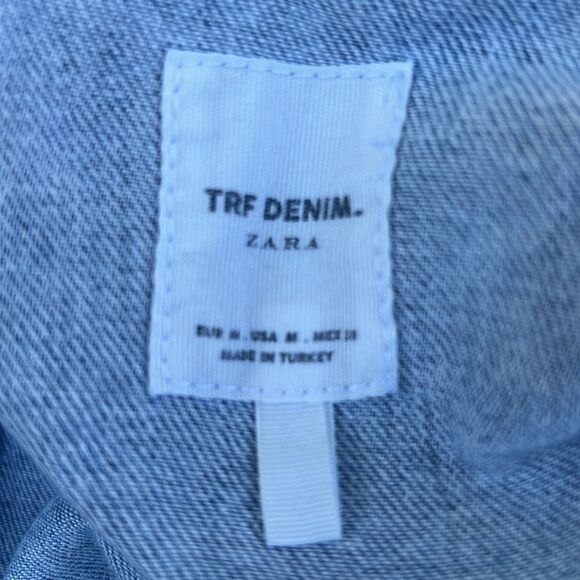 ZARA TRF Denim Jacket Trucker Style Size Medium - Picture 6 of 16